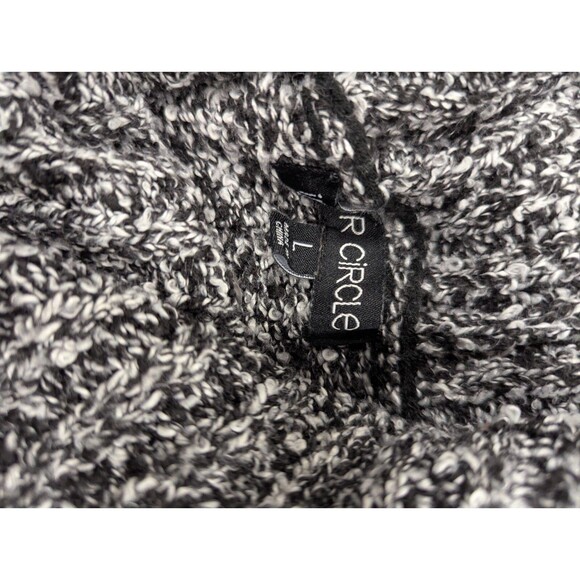 Cowl Neck Sweater  Black White Large  Big Button Fashion Boho Goth Grunge Design - Picture 2 of 4